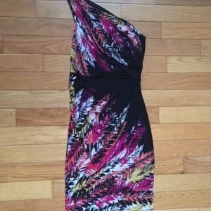 LONDON TIMES ONE SHOULDER DRESS